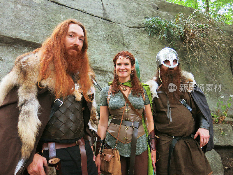 Viking Warriors and Wood Elf Fantasy Princess